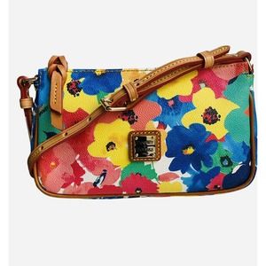 NEW Dooney & Bourke Lexi Small floral watercolor Leather crossbody Bag